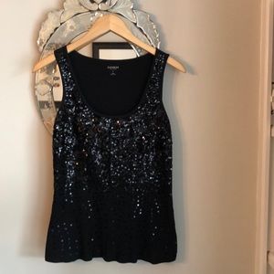 Express black sequins tank top